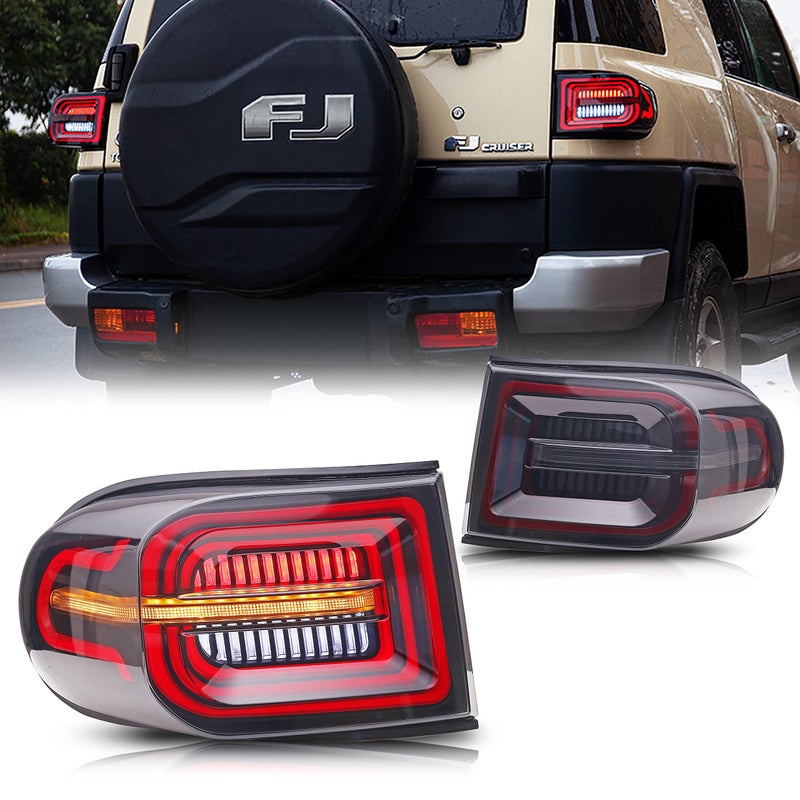 inginuity time LED Tail Lights For Toyota FJ Cruiser 20072014 Startup Animation DRL Sequential Indicator Rear Lamp Assembly